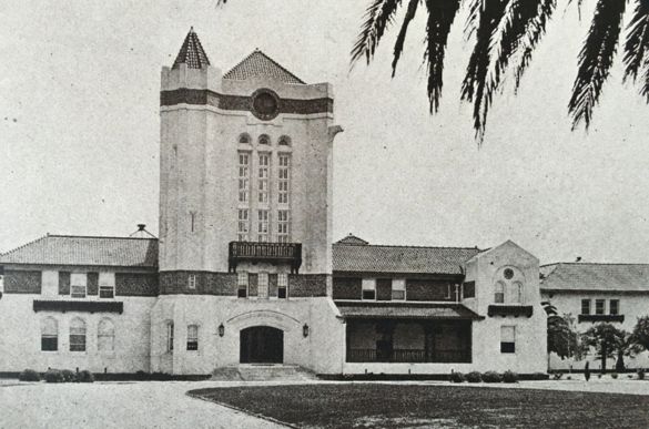 a large building with a large balcony